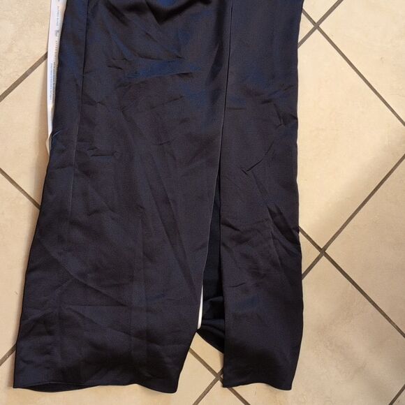 NWT After Six Corset Satin Maxi Dress  Draped Column Skirt Midnight Navy Size 8 - Picture 3 of 16